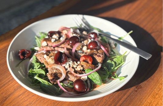 Balsamic Steak, Feta, & Cherries