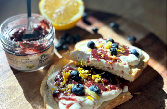 Blueberry Peach Brunch Toast with Lemon-Maple Créme