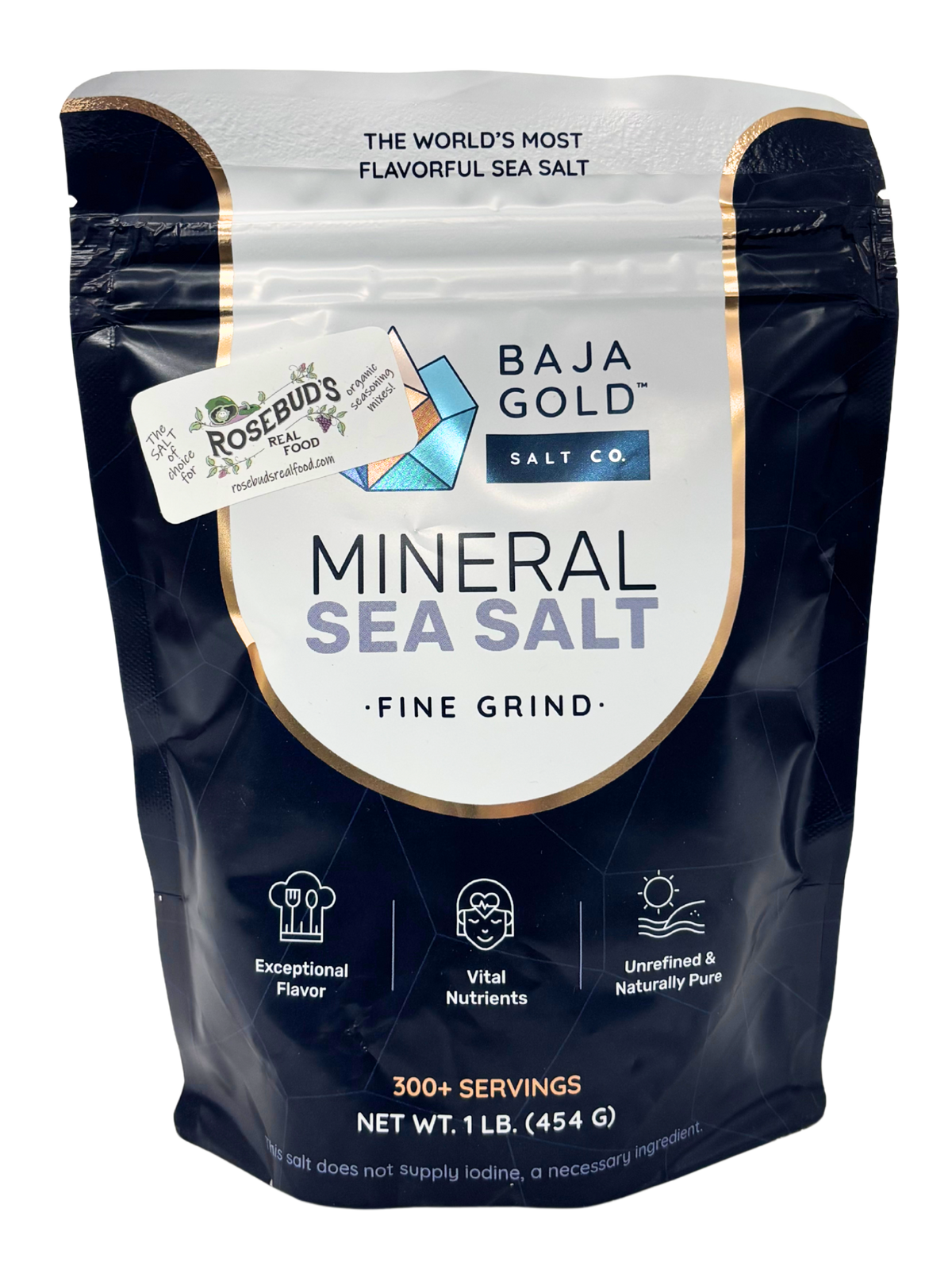 Baja Gold Mineral Sea Salt – Fine Grind, 1 Lb Bag, USA Made, Natural Sea Salt