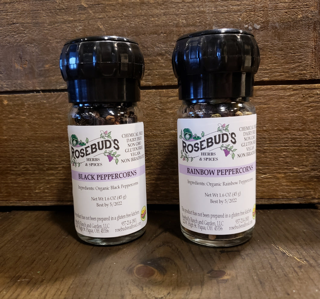 Peppercorns in Grinder Jars