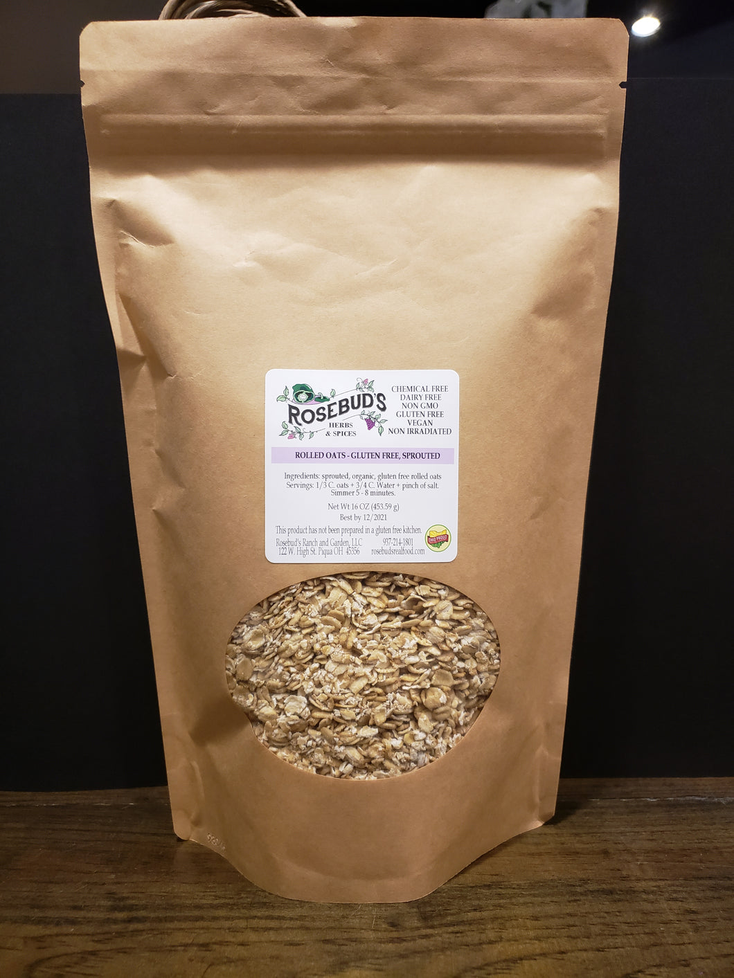 Rolled Oats, Gluten-Free, Sprouted