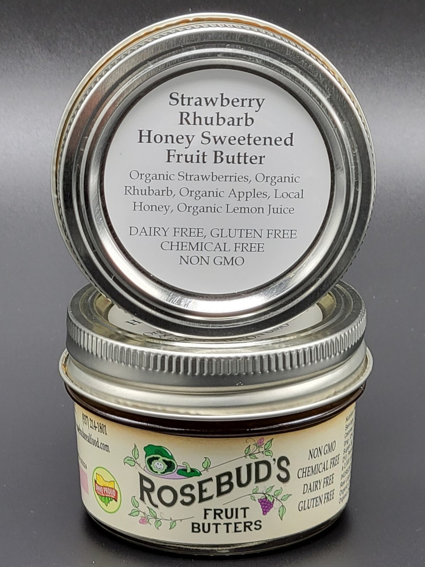 Strawberry Rhubarb Honey-Sweetened Fruit Butter
